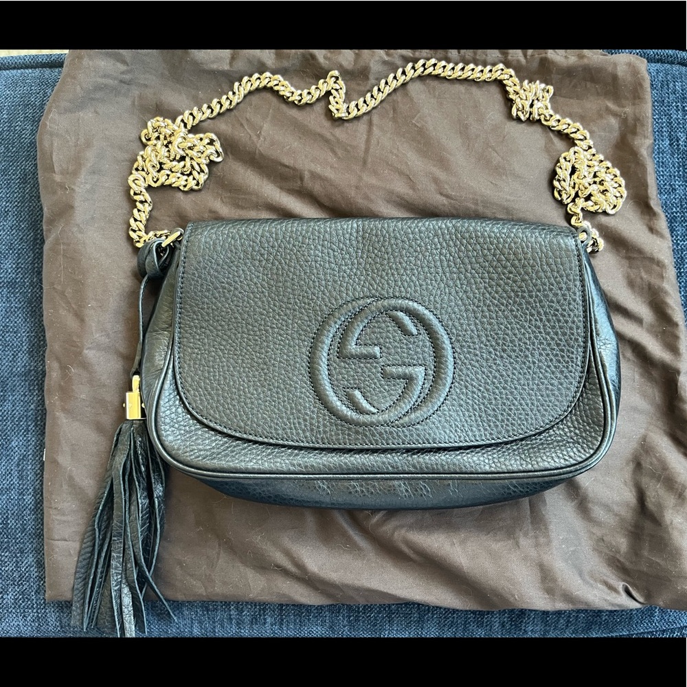 Gucci | Soho Pebbled Calfskin Flap Shoulder Bag